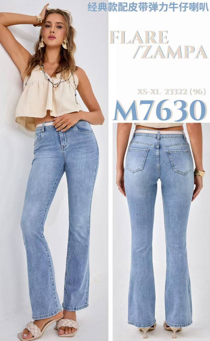 Spodnie damskie jeansy Roz XS-XL, 1 Kolor Paczka 12 szt