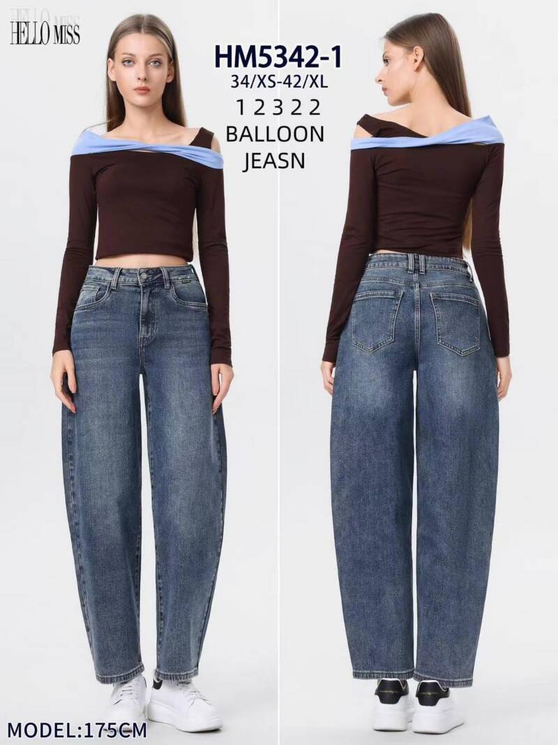 Spodnie damskie jeansy Roz XS-XL, 1 Kolor Paczka 10 szt