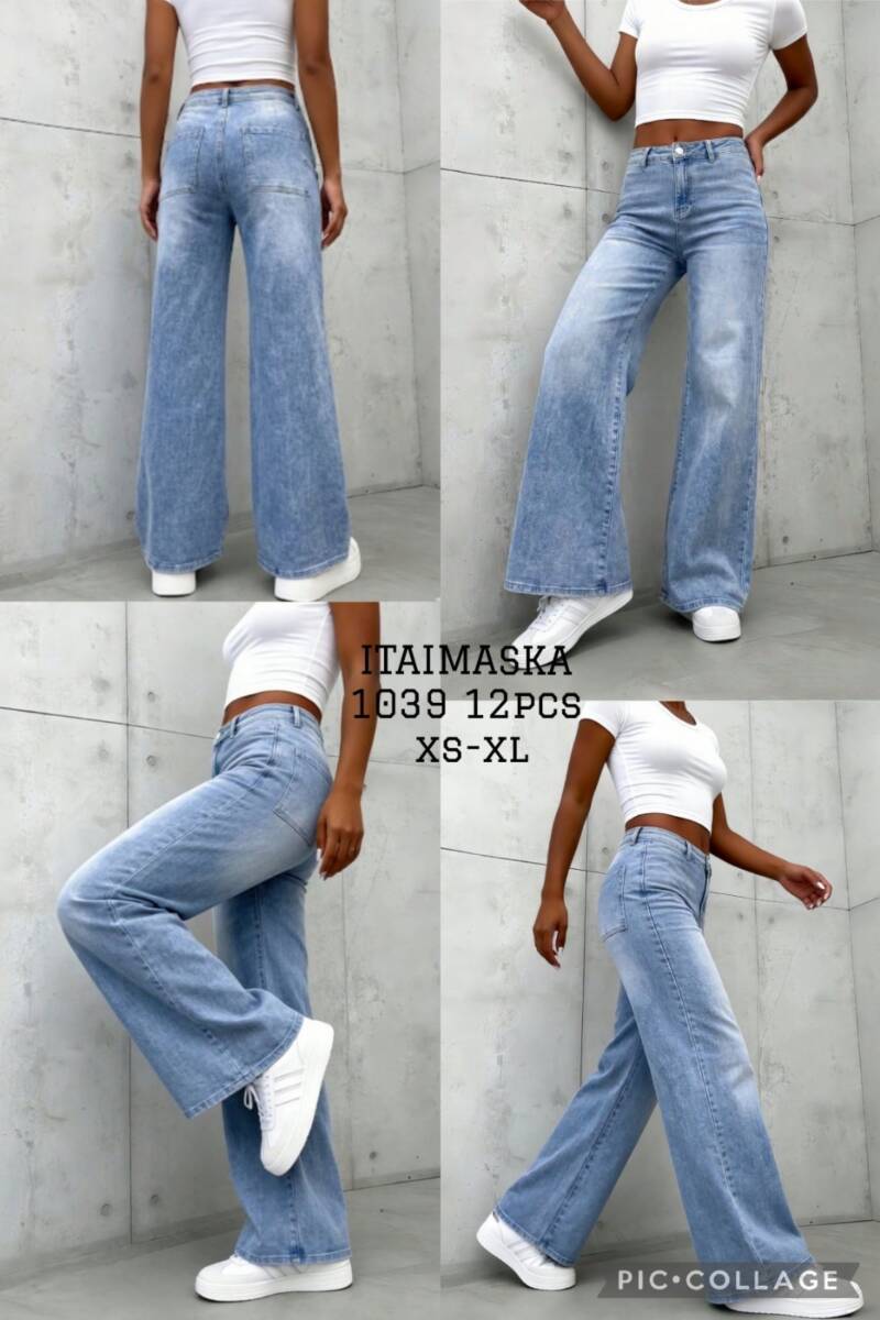 Spodnie damskie jeansy Roz XS-XL, 1 Kolor Paczka 12 szt