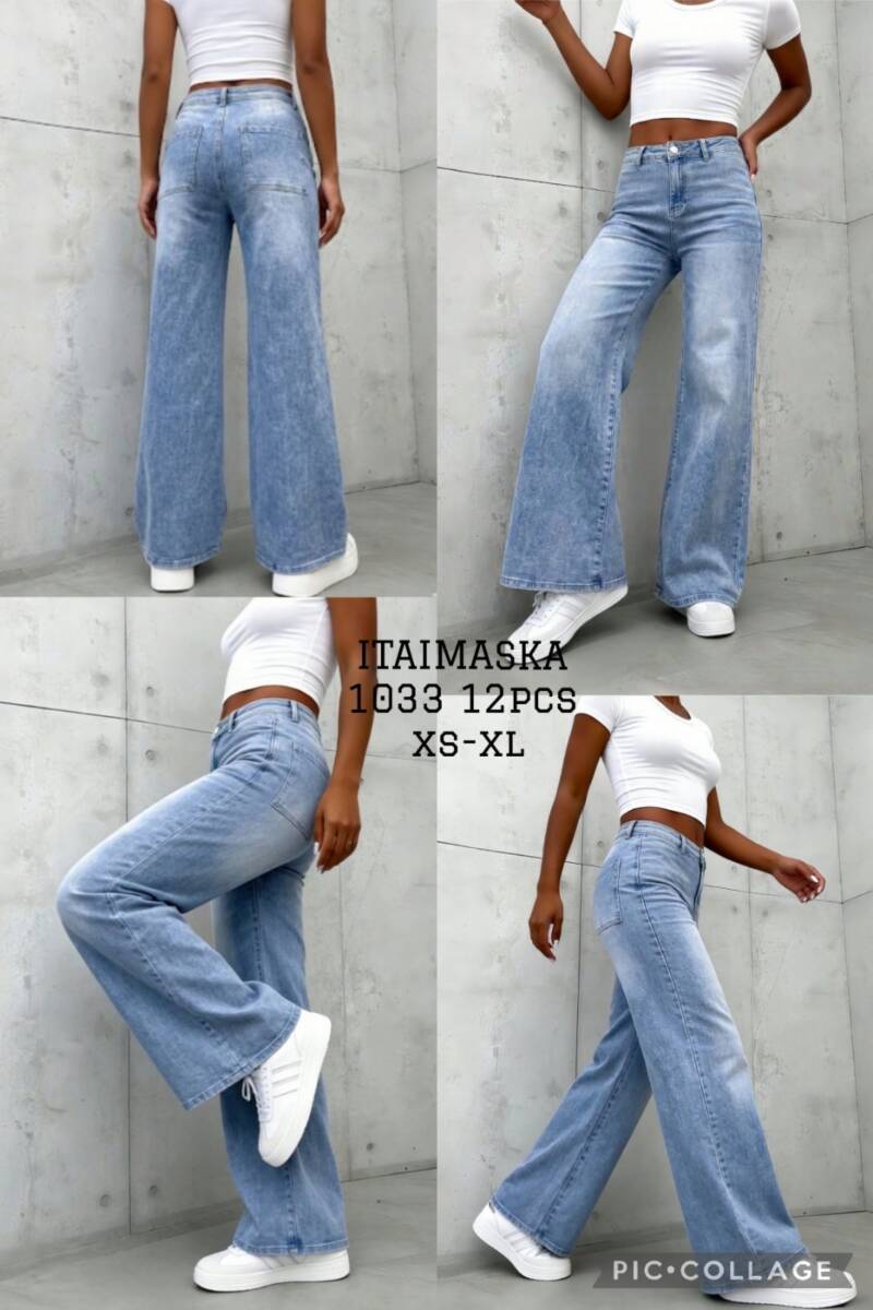 Spodnie damskie jeansy Roz XS-XL, 1 Kolor Paczka 12 szt