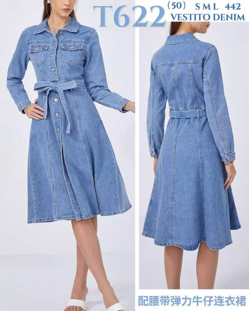 Sukienki damskie jeansy Roz S-M-L, 1 Kolor Paczka 10 szt