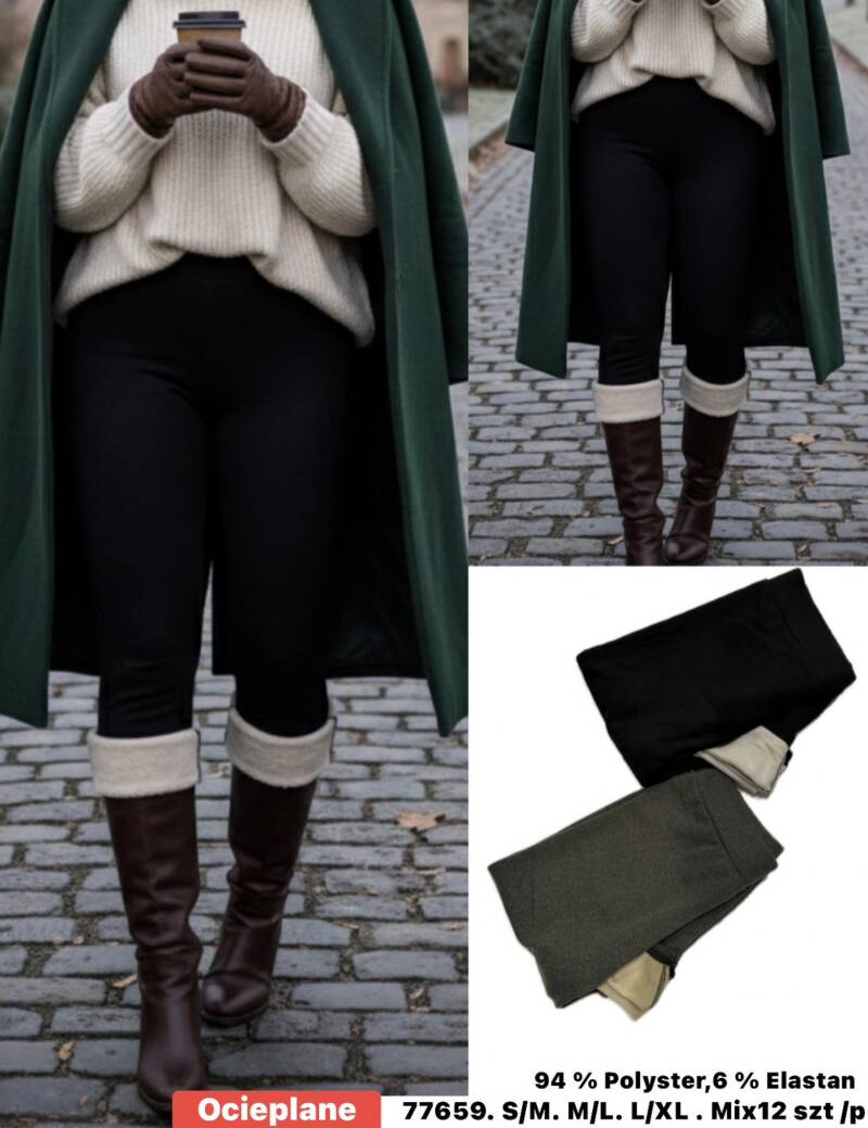 Legginsy damskie Roz S/M-M/L-L/XL , Mix Kolor Paczka 12 szt