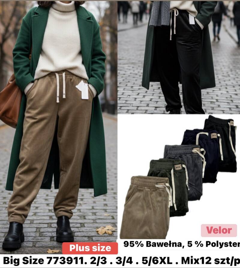 Spodnie damskie Roz 2XL-6XL, Mix Kolor Paczka 12 szt