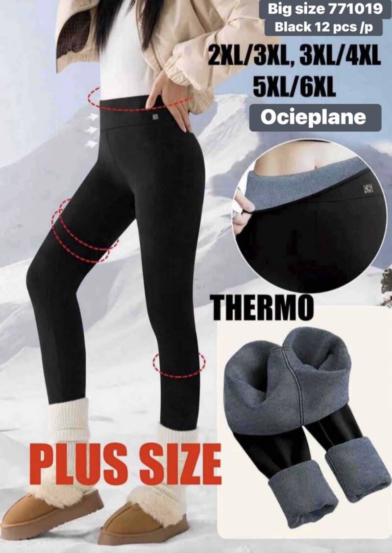 Legginsy damskie Roz 2XL-6XL, 1 Kolor Paczka 12 szt