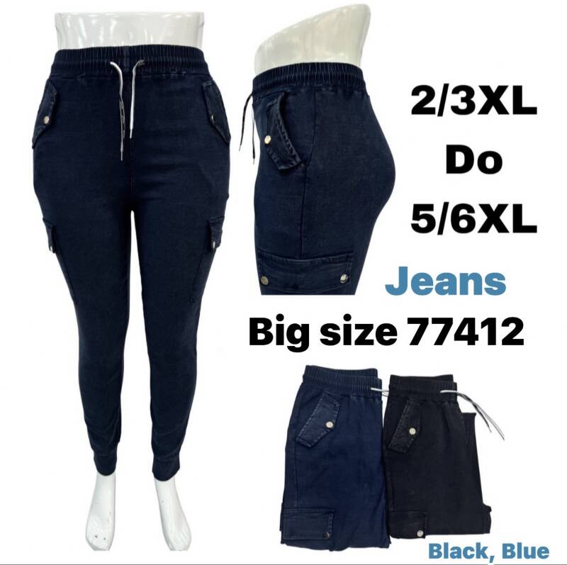 Spodnie damskie jeansy Roz 2XL-6XL, 1 Kolor Paczka 10 szt