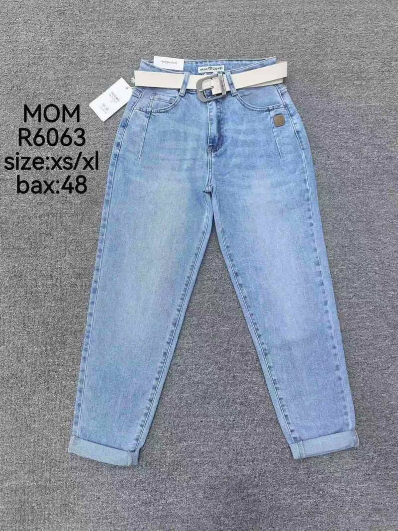 Spodnie damskie jeansy Roz XS-XL, 1 Kolor Paczka 12 szt