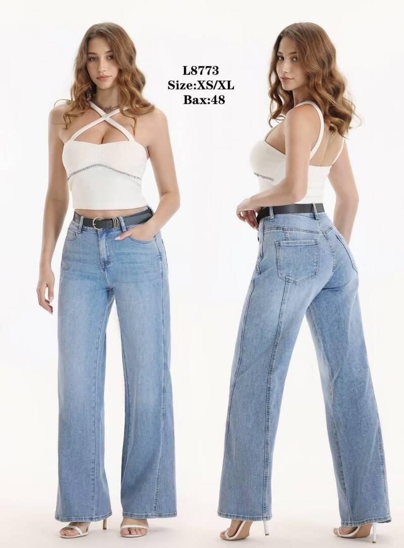 Spodnie damskie jeansy Roz XS-XL, 1 Kolor Paczka 12 szt