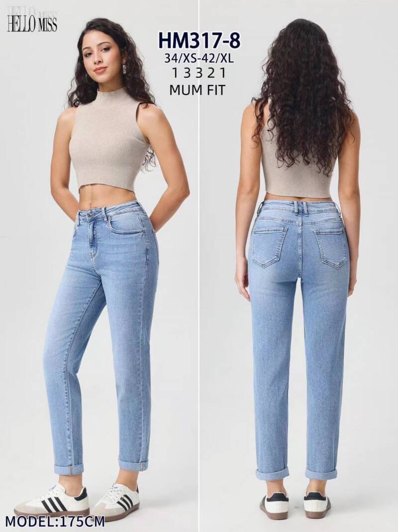 Spodnie damskie jeansy Roz XS-XL, 1 Kolor Paczka 10 szt