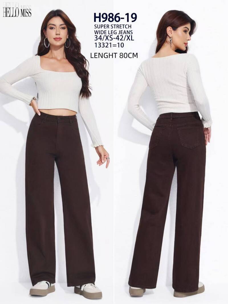 Spodnie damskie jeansy Roz XS-XL, 1 Kolor Paczka 10 szt