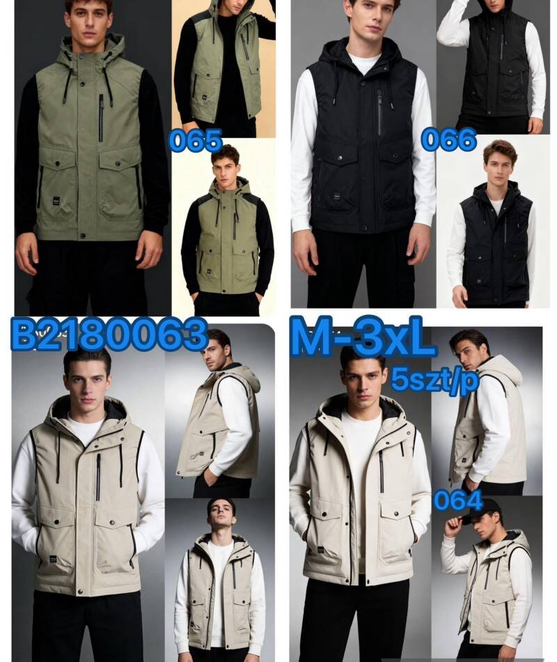 Kamizelka męska Roz M-3XL, 1 Kolor Paczka 5 szt