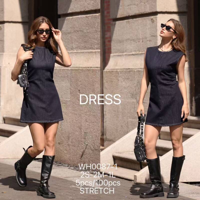 Sukienki damskie jeansy Roz S-M-L, 1 Kolor Paczka 5 szt 1