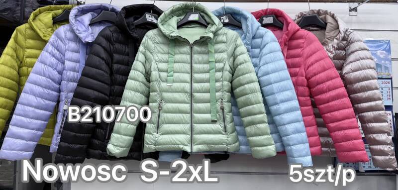 Kurtki damskie cienki Roz S-2XL, 1 Kolor .Paczka 5 szt
