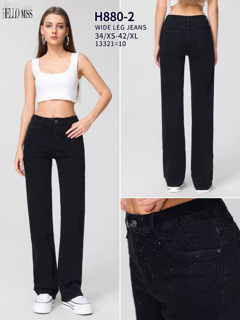 Spodnie damskie jeansy Roz XS-XL, 1 Kolor Paczka 10 szt 1