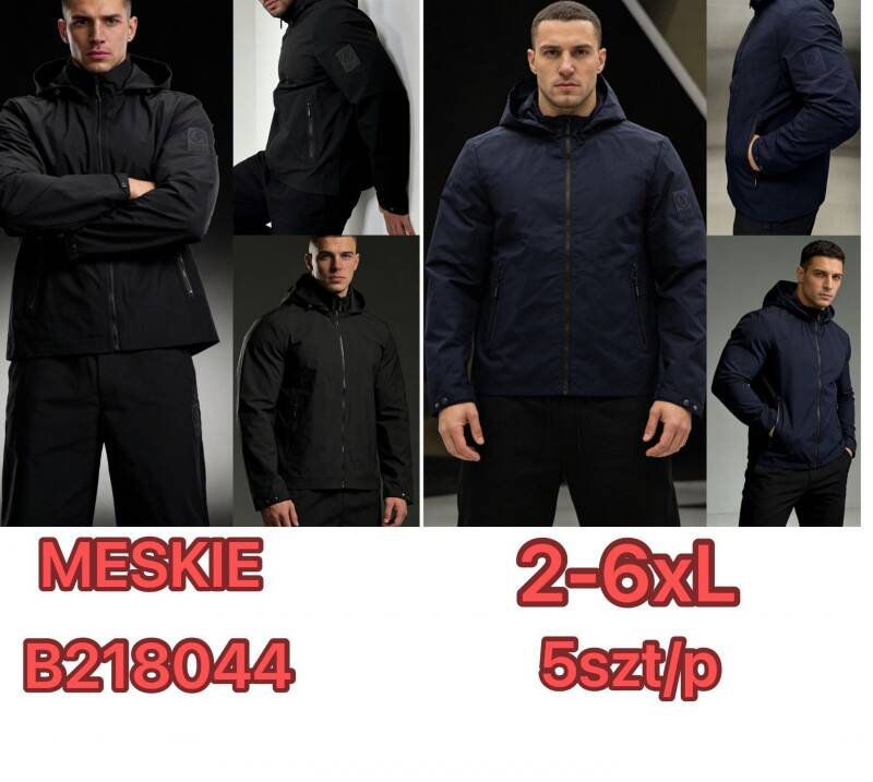 Kurtka męska cienka Roz 2XL-6XL, 1 Kolor Paczka 5 szt