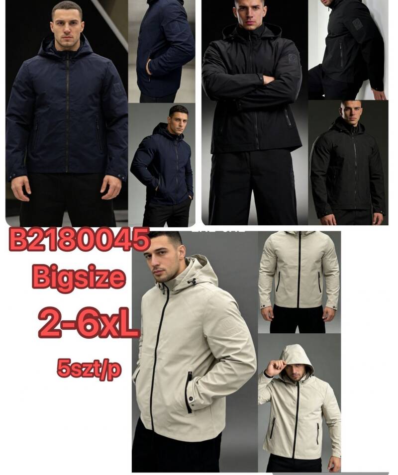 Kurtka męska cienka Roz 2XL-6XL, 1 Kolor Paczka 5 szt