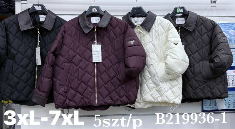 Kurtki damskie cienki Roz 3XL-7XL, 1 Kolor .Paczka 4 szt