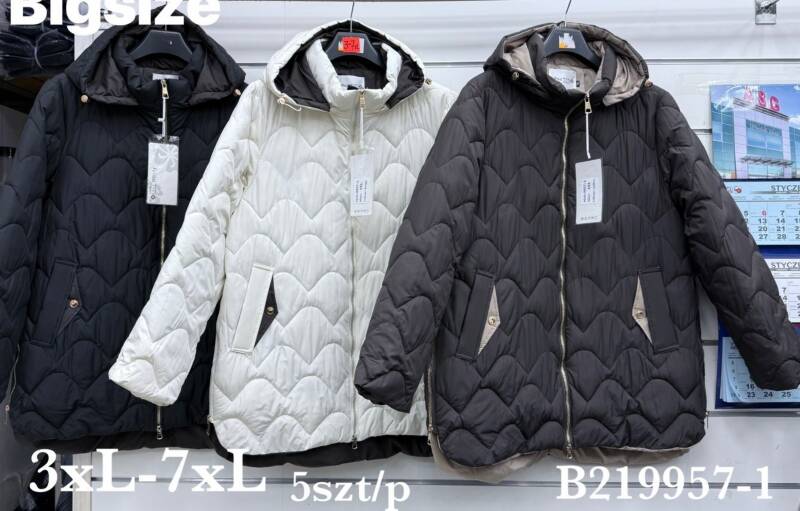 Kurtki damskie cienki Roz 3XL-7XL, 1 Kolor .Paczka 4 szt