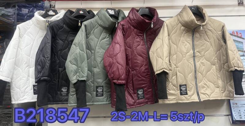 Kurtki damskie cienki Roz S-M-L, 1 Kolor .Paczka 5 szt