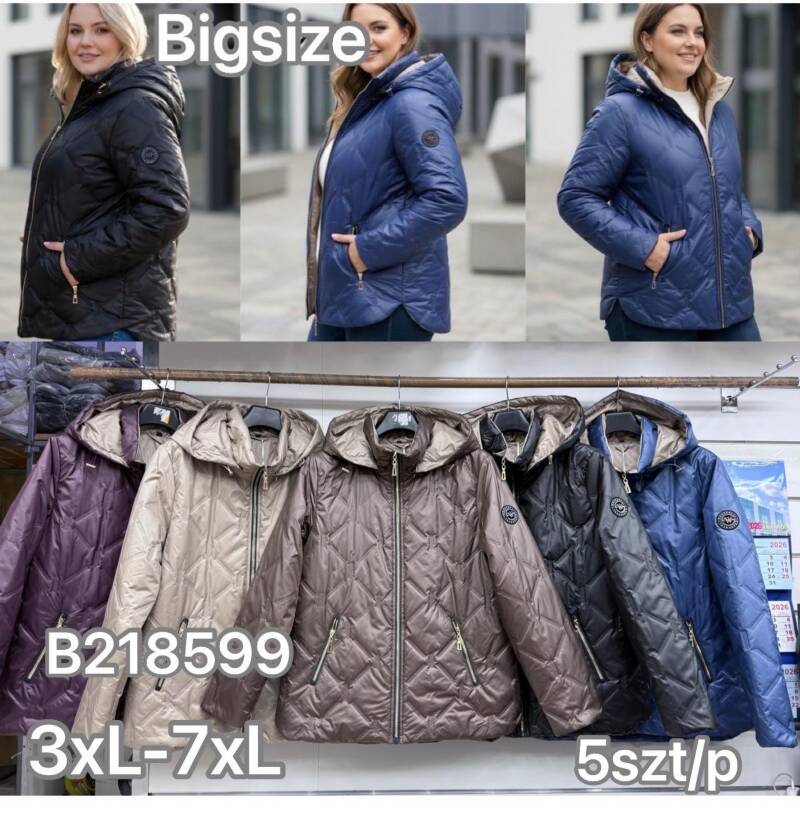 Kurtki damskie cienki Roz 3XL-7XL, 1 Kolor .Paczka 5 szt