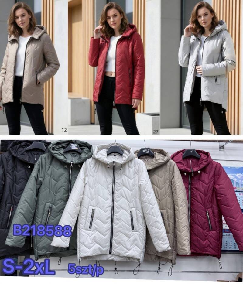 Kurtki damskie cienki Roz S-2XL, 1 Kolor .Paczka 5 szt