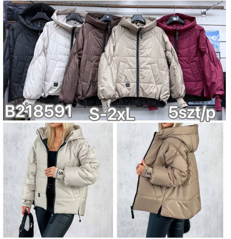 Kurtki damskie cienki Roz S-2XL, 1 Kolor .Paczka 5 szt