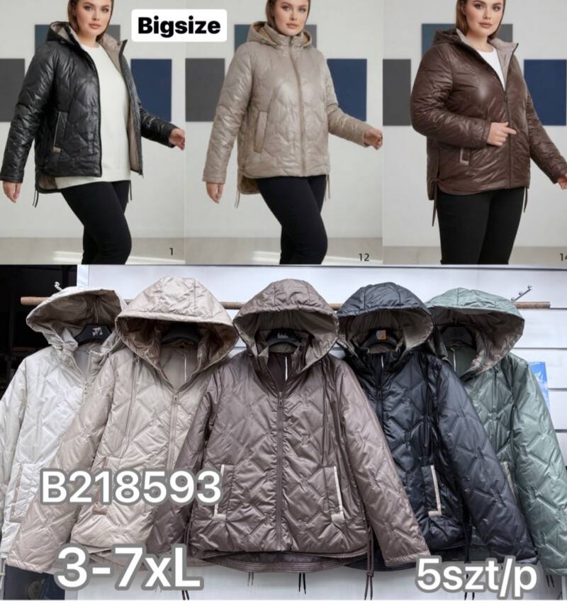 Kurtki damskie cienki Roz 3XL-7XL, 1 Kolor .Paczka 4 szt