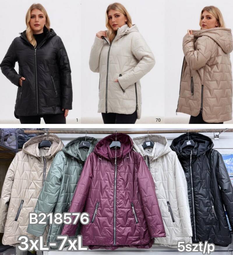 Kurtki damskie cienki Roz 3XL-7XL, 1 Kolor .Paczka 5 szt