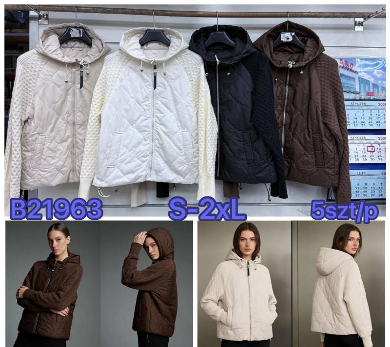 Kurtki damskie cienki Roz S-2XL, 1 Kolor .Paczka 5 szt