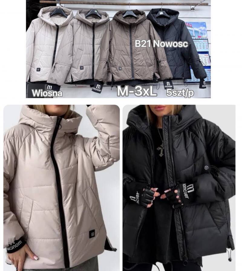 Kurtki damskie cienki Roz M-3XL, 1 Kolor .Paczka 5 szt