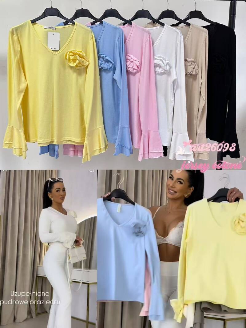 Bluzki damskie (Włoskie produkt) Roz Standard, Mix Kolor Paczka 5 szt