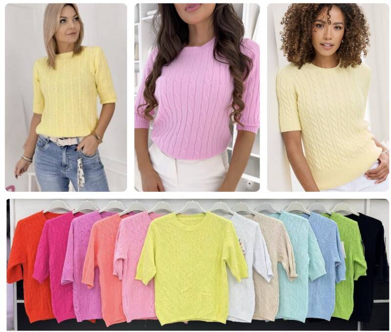 Bluzki damskie (Włoskie produkt) Roz Standard, Mix Kolor Paczka 5 szt