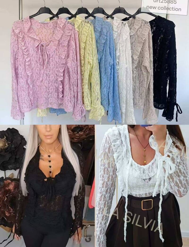 Bluzki damskie (Włoskie produkt) Roz Standard, Mix Kolor Paczka 5 szt