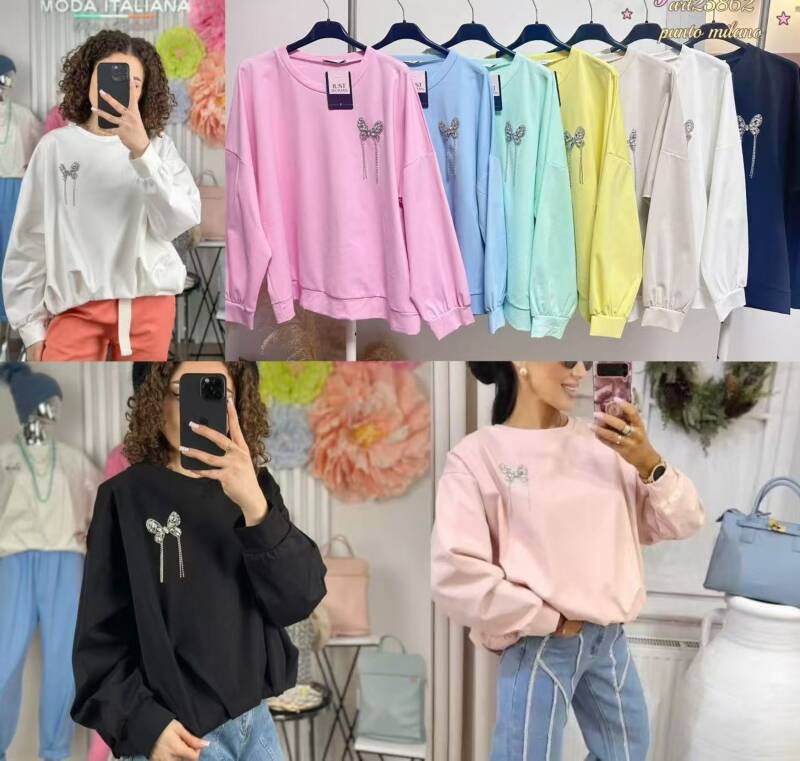 Bluzki damskie (Włoskie produkt) Roz Standard, Mix Kolor Paczka 5 szt