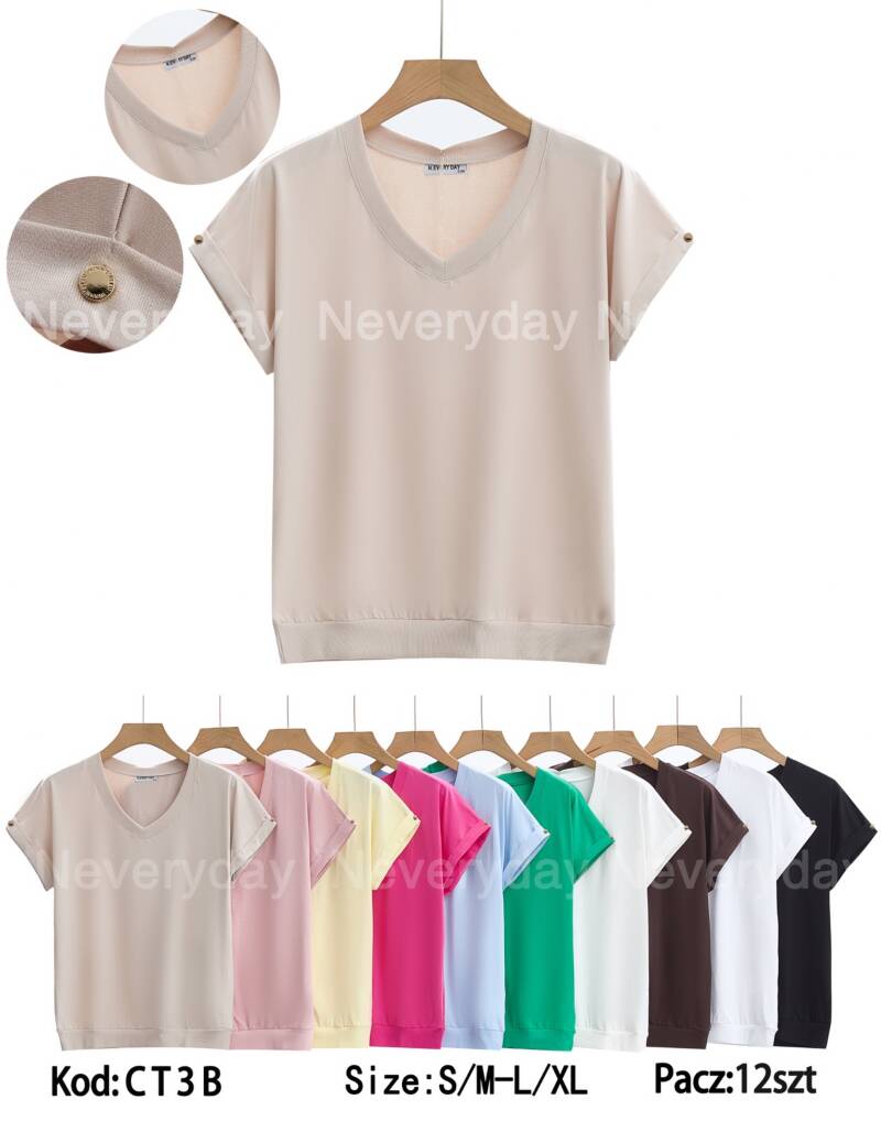 Bluzki damskie  Roz S/M-L/XL , Mix Kolor Paczka 12 szt