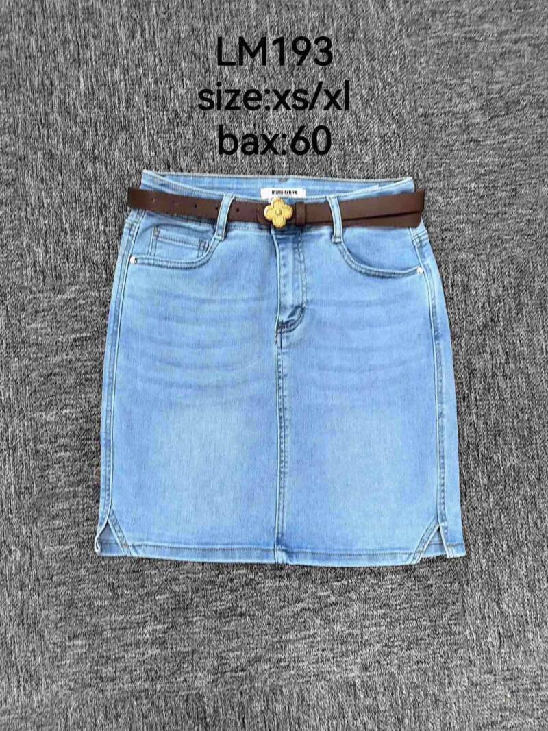 Spódnice damskie jeansy Roz XS-XL, 1 Kolor Paczka 12 szt