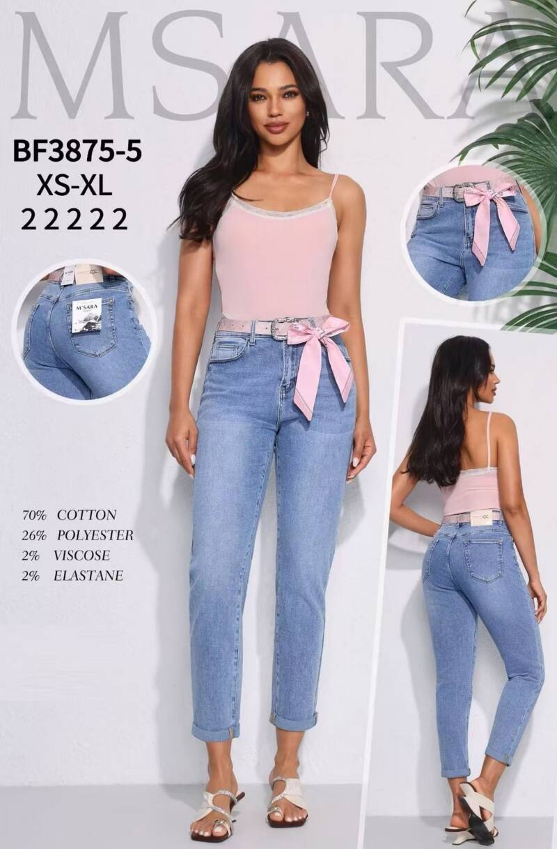 Spodnie damskie jeansy Roz XS-XL, 1 Kolor Paczka 10 szt