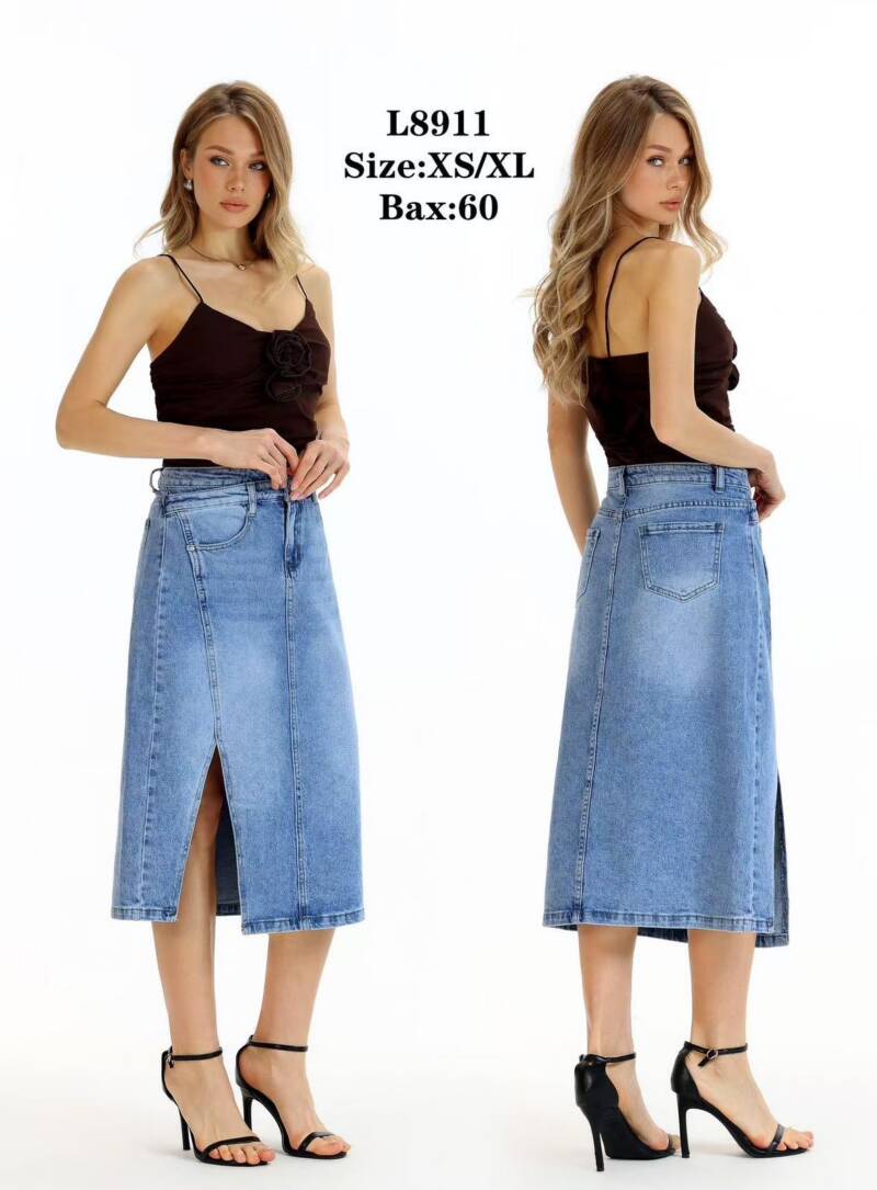 Spódnice damskie jeansy Roz XS-XL, 1 Kolor Paczka 12 szt