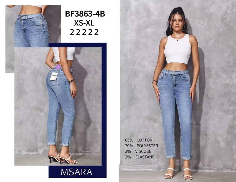 Spodnie damskie jeansy Roz XS-XL, 1 Kolor Paczka 10 szt