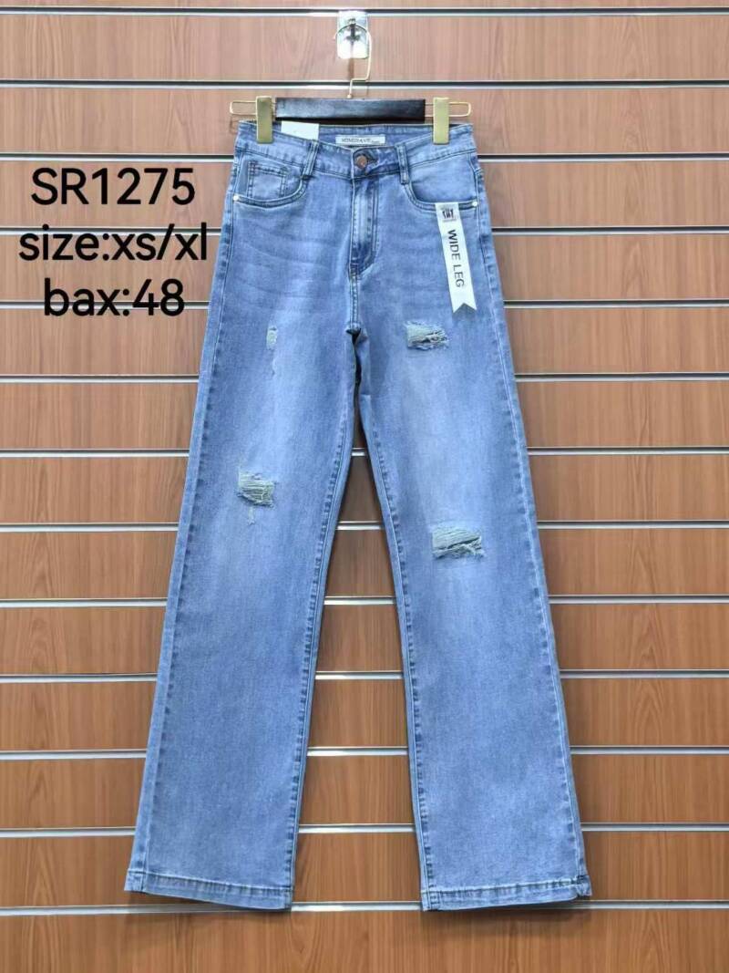 Spodnie damskie jeansy Roz XS-XL, 1 Kolor Paczka 12 szt
