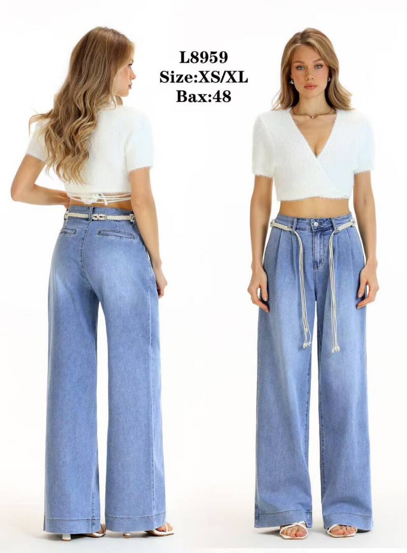 Spodnie damskie jeansy Roz XS-XL, 1 Kolor Paczka 12 szt