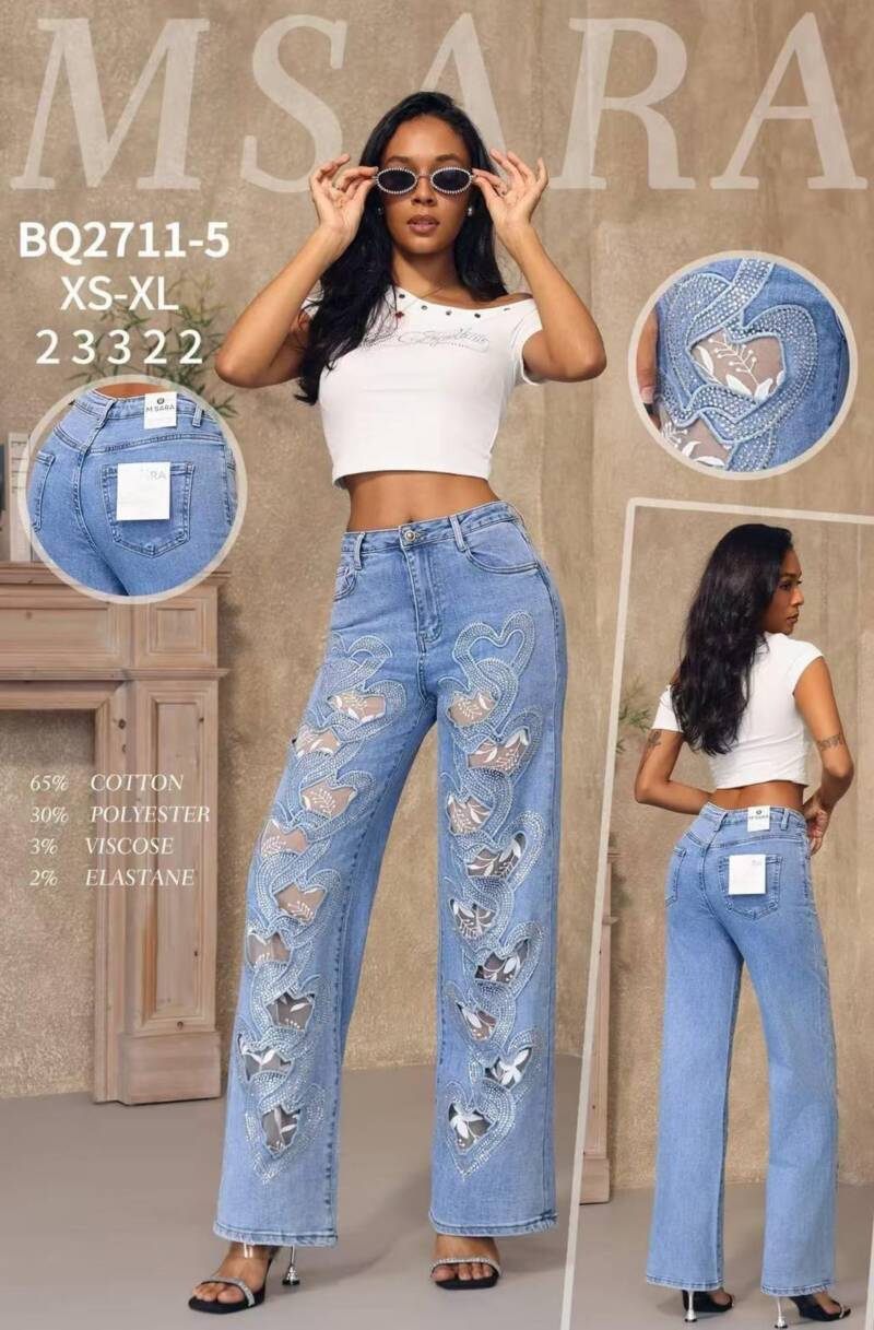 Spodnie damskie jeansy Roz XS-XL, 1 Kolor Paczka 12 szt 1