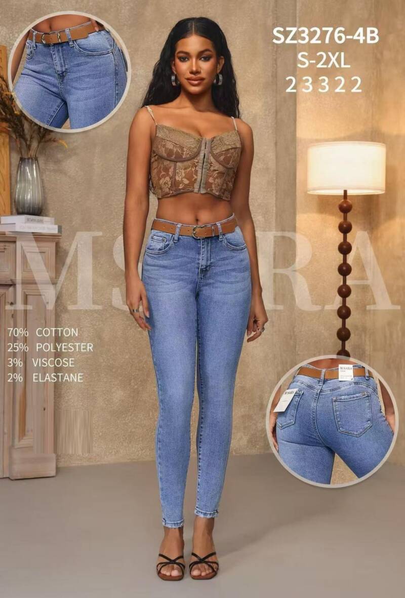 Spodnie damskie jeansy Roz S-2XL, 1 Kolor Paczka 12 szt