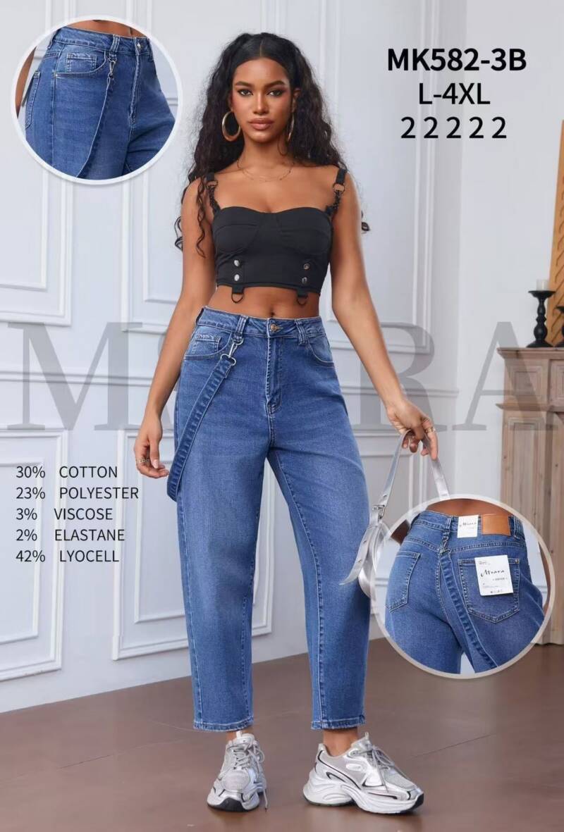 Spodnie damskie jeansy Roz L-4XL, 1 Kolor Paczka 10 szt 1