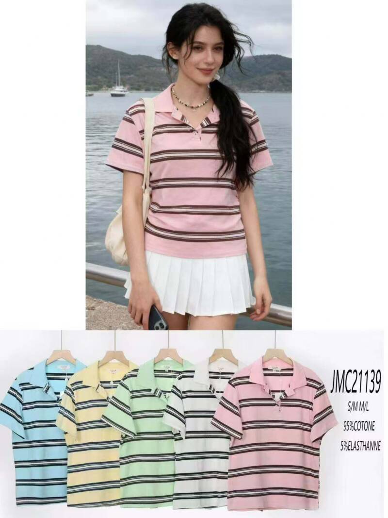  Bluzki damskie (Francja produkt) Roz S/M-L/XL , Mix Kolor .Paczka 12 szt