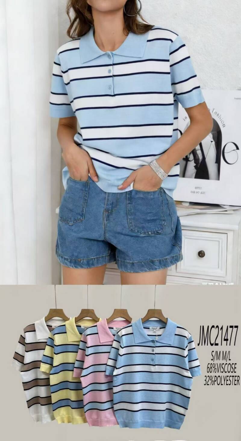 Bluzki damskie (Francja produkt) Roz S/M-L/XL , Mix Kolor .Paczka 12 szt