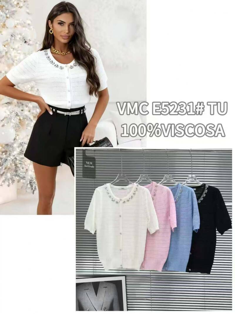 Bluzki damskie (Francja produkt) Roz Standard, Mix Kolor .Paczka 12 szt