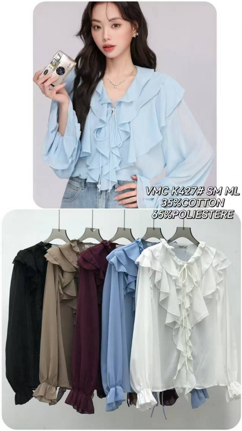 Bluzki damskie (Francja produkt) Roz S/M-L/XL , Mix Kolor .Paczka 12 szt