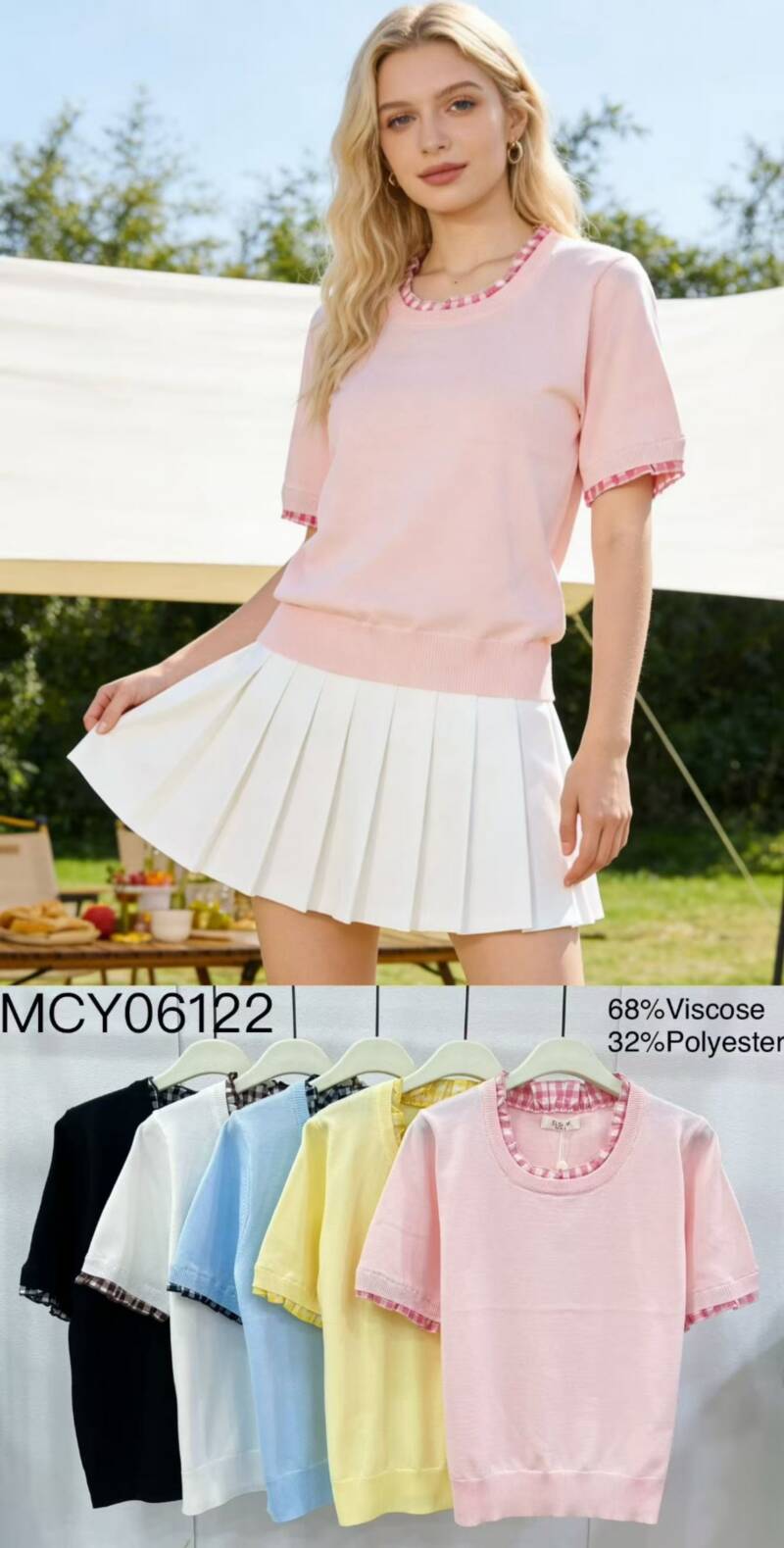 Bluzki damskie (Francja produkt) Roz Standard, Mix Kolor .Paczka 12 szt