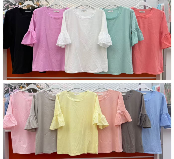 Bluzki damskie (Włoskie produkt) Roz Standard, Mix Kolor Paczka 5 szt