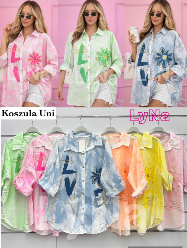 Koszule damskie (Włoskie produkt) Roz Standard, Mix Kolor Paczka 5 szt